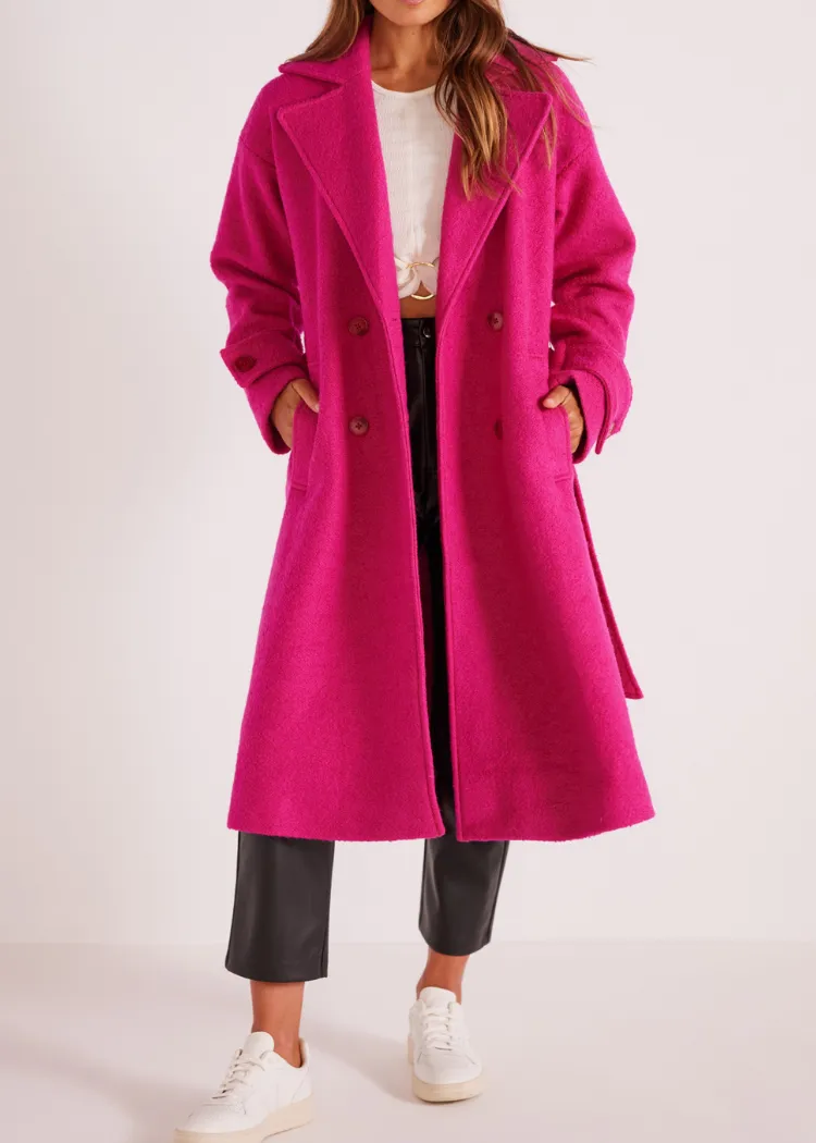 Mink Pink Safira Coat - Berry