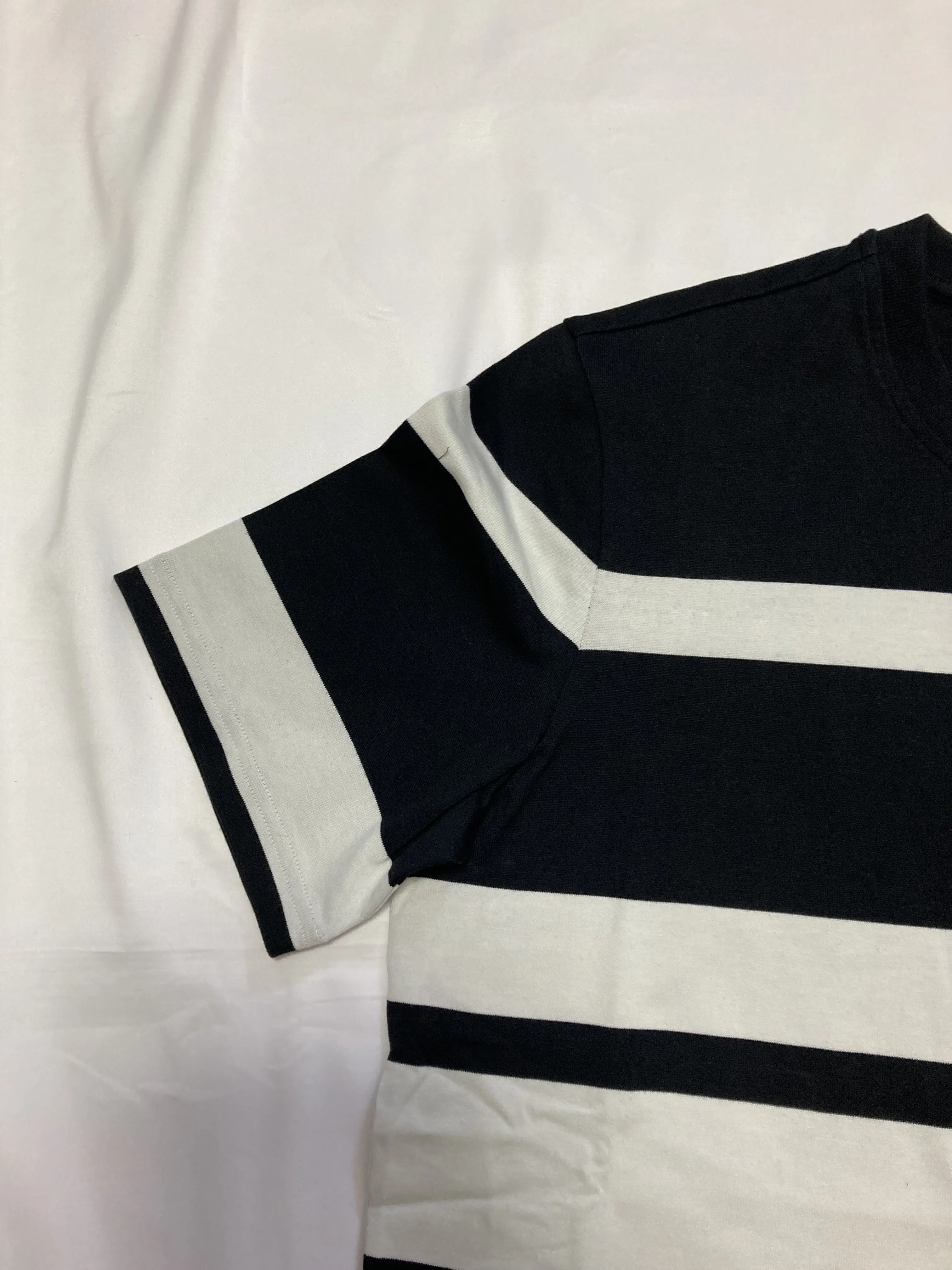 MONCLER  |Crew Neck Stripes Cotton Short Sleeves Logos on the Sleeves