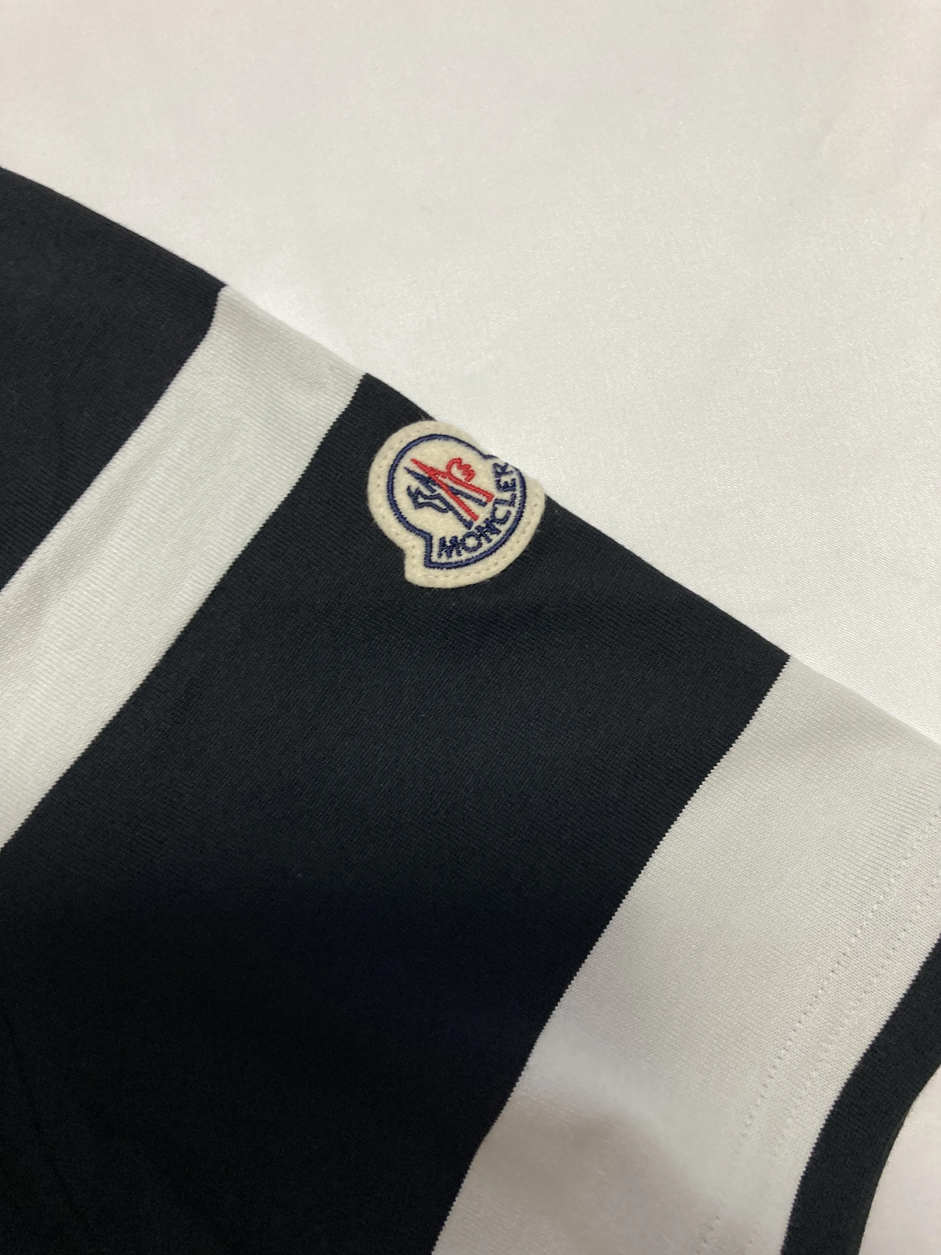 MONCLER  |Crew Neck Stripes Cotton Short Sleeves Logos on the Sleeves