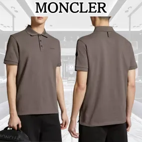 MONCLER  |Street Style Plain Cotton Short Sleeves Logos on the Sleeves