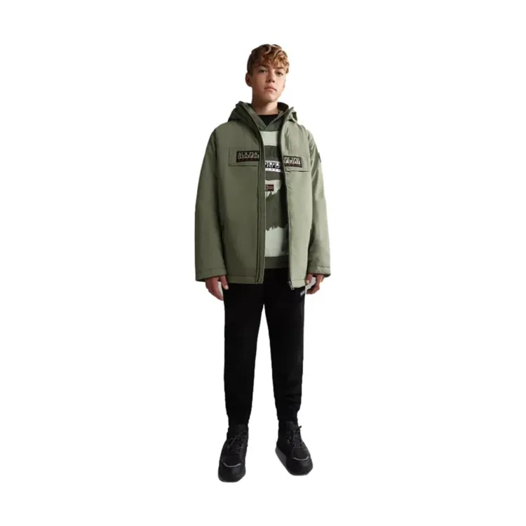 Napapijri NA4GN9 K Rainforest Op 1 Giacca Parka Con Cappuccio Verde