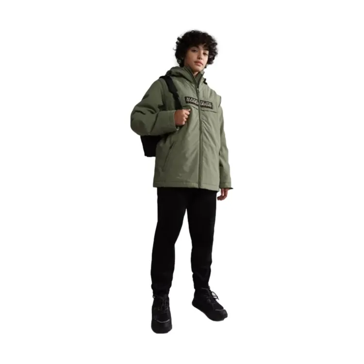 Napapijri NA4GN9 K Rainforest Op 1 Giacca Parka Con Cappuccio Verde