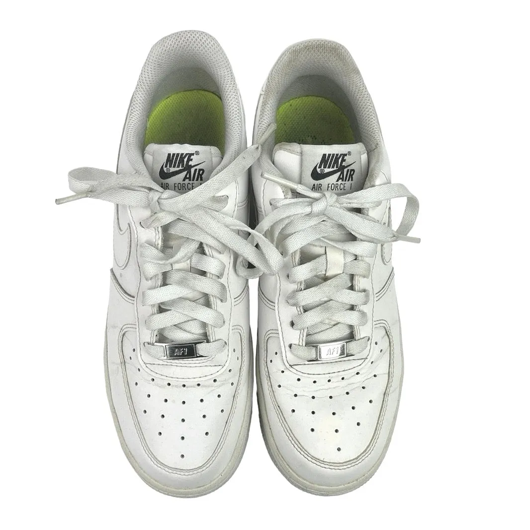 Nike Air Force 1 White Low Top Lace Up Round Toe Walking Sneakers Shoes Size 8