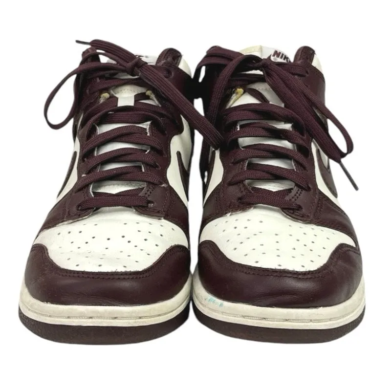 Nike Dunk High Burgundy White Lace Up High Top Athletic Sneakers Shoes Size 5.5