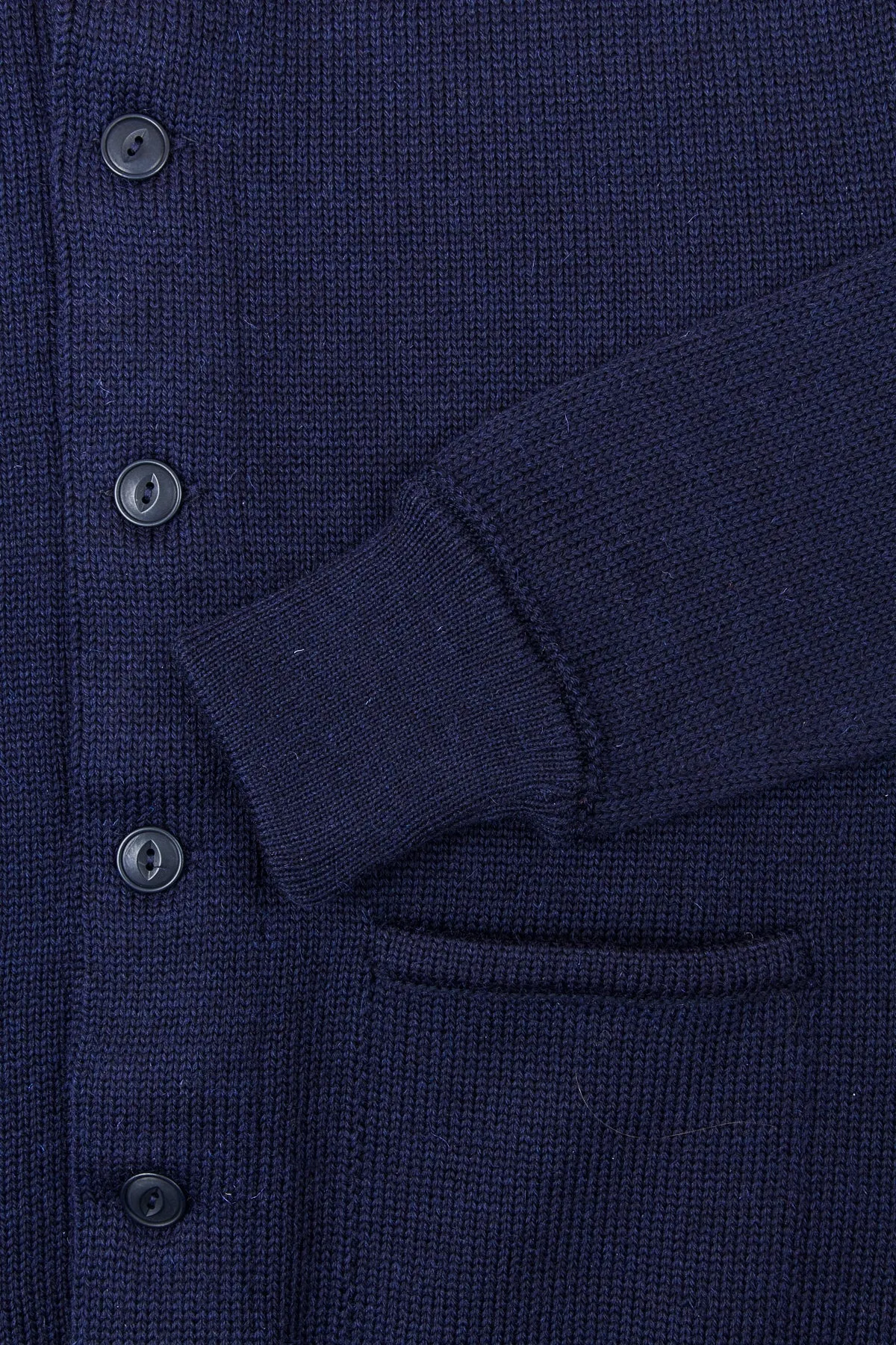 North Sea Clothing Brig 2 Wool Cardigan Navy