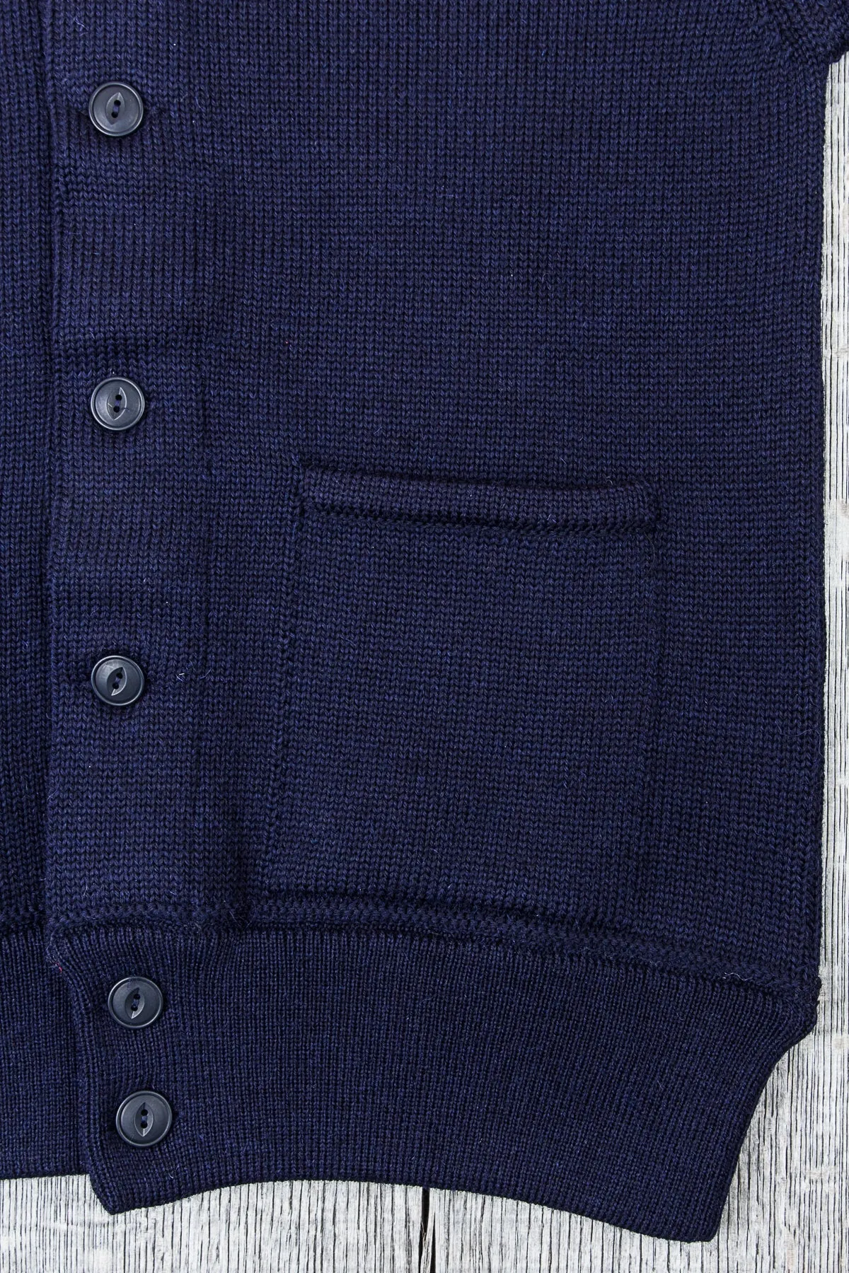 North Sea Clothing Brig 2 Wool Cardigan Navy