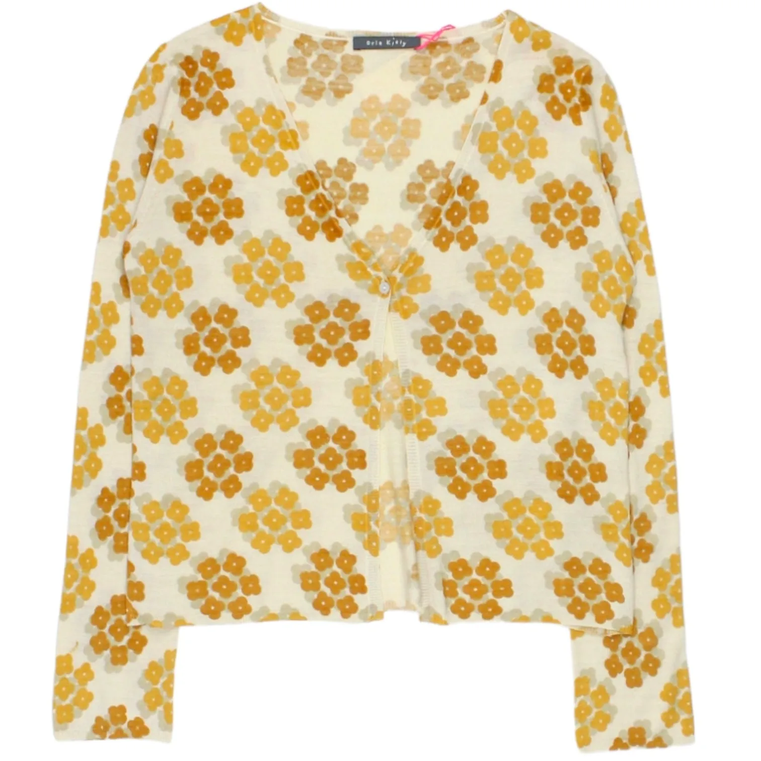 Orla Kiely Orange Floral V-Neck Cardigan