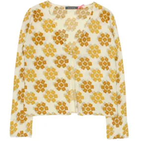 Orla Kiely Orange Floral V-Neck Cardigan