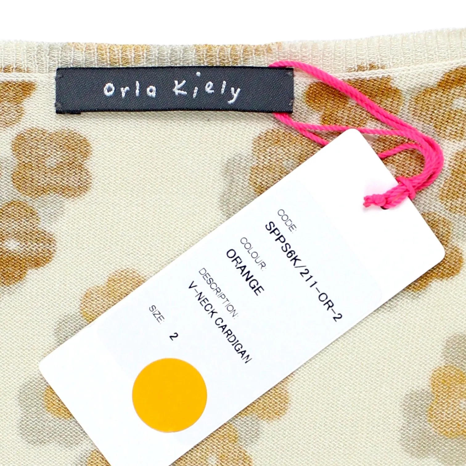 Orla Kiely Orange Floral V-Neck Cardigan