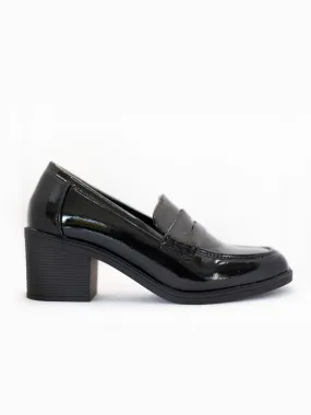 Patent Block Heeled Loafers