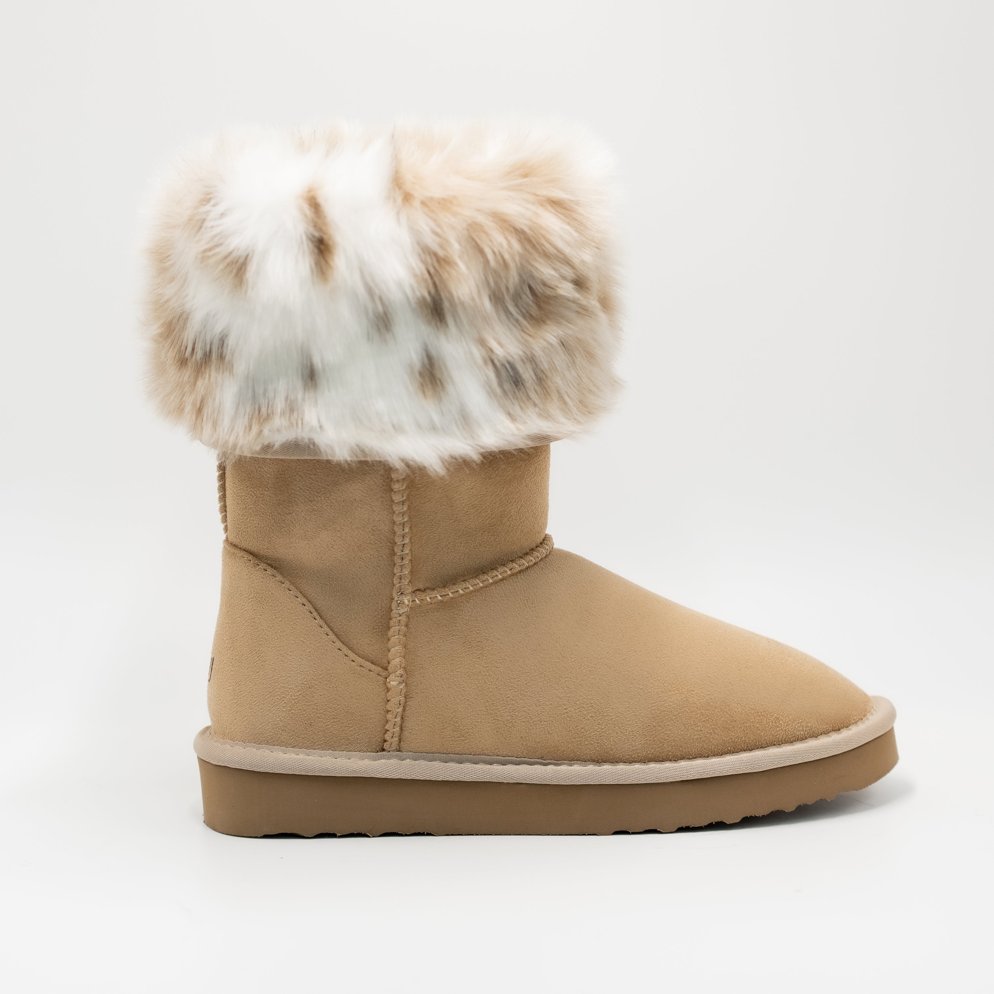 PAWJ Tall Boot | Tan / Snow Leopard