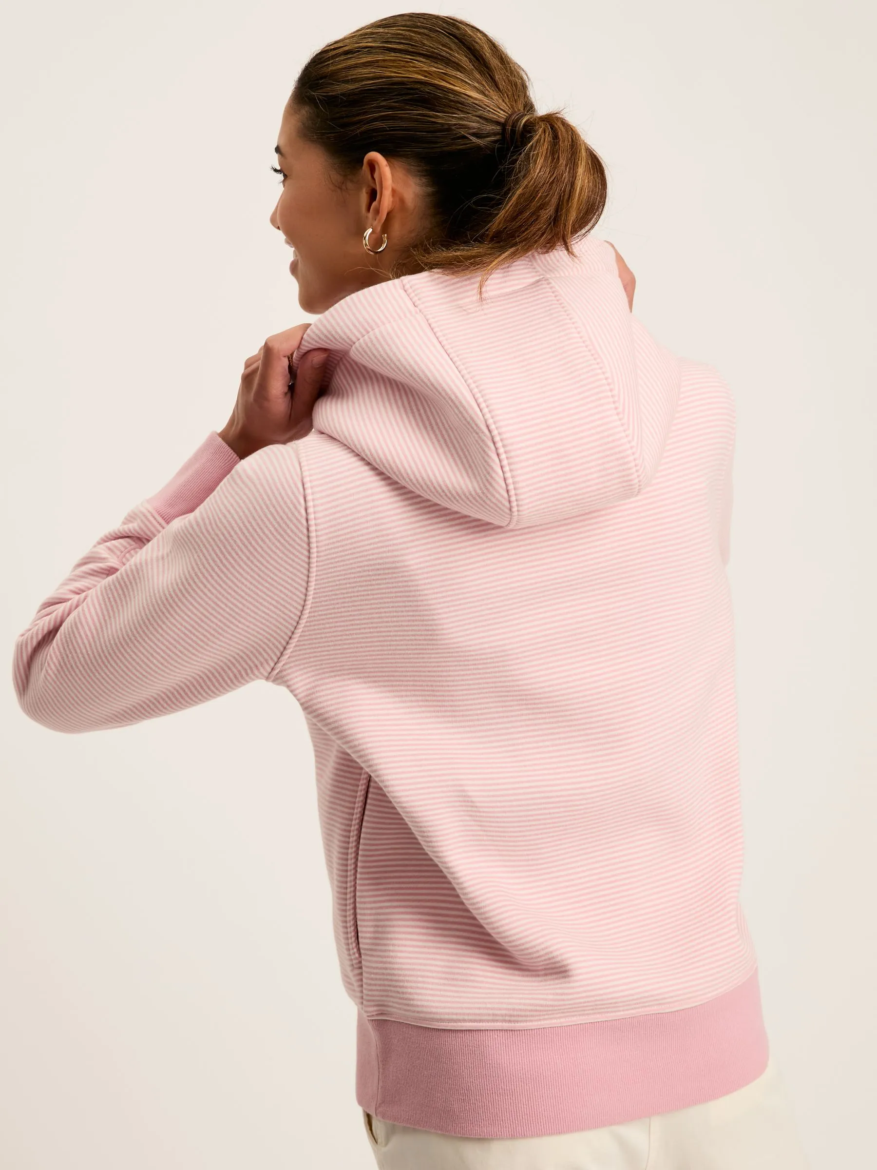 Pink Cowl Neck Hoodie