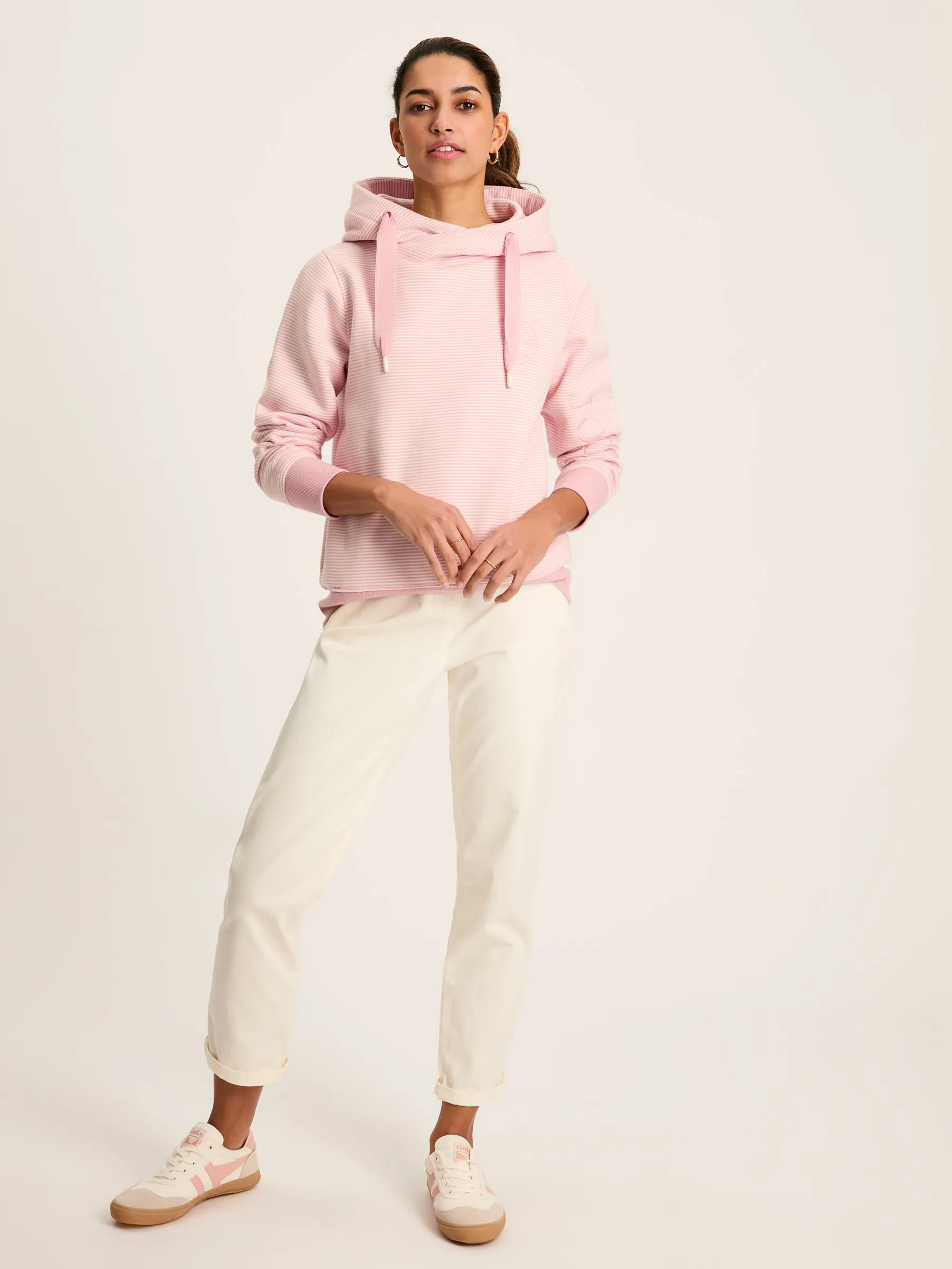 Pink Cowl Neck Hoodie