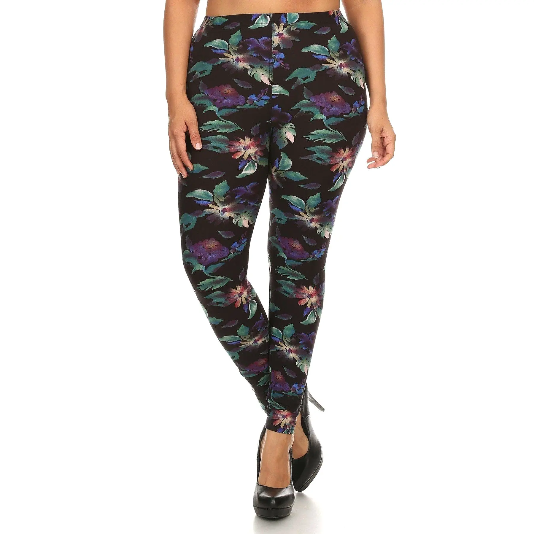 Plus size print full length leggings