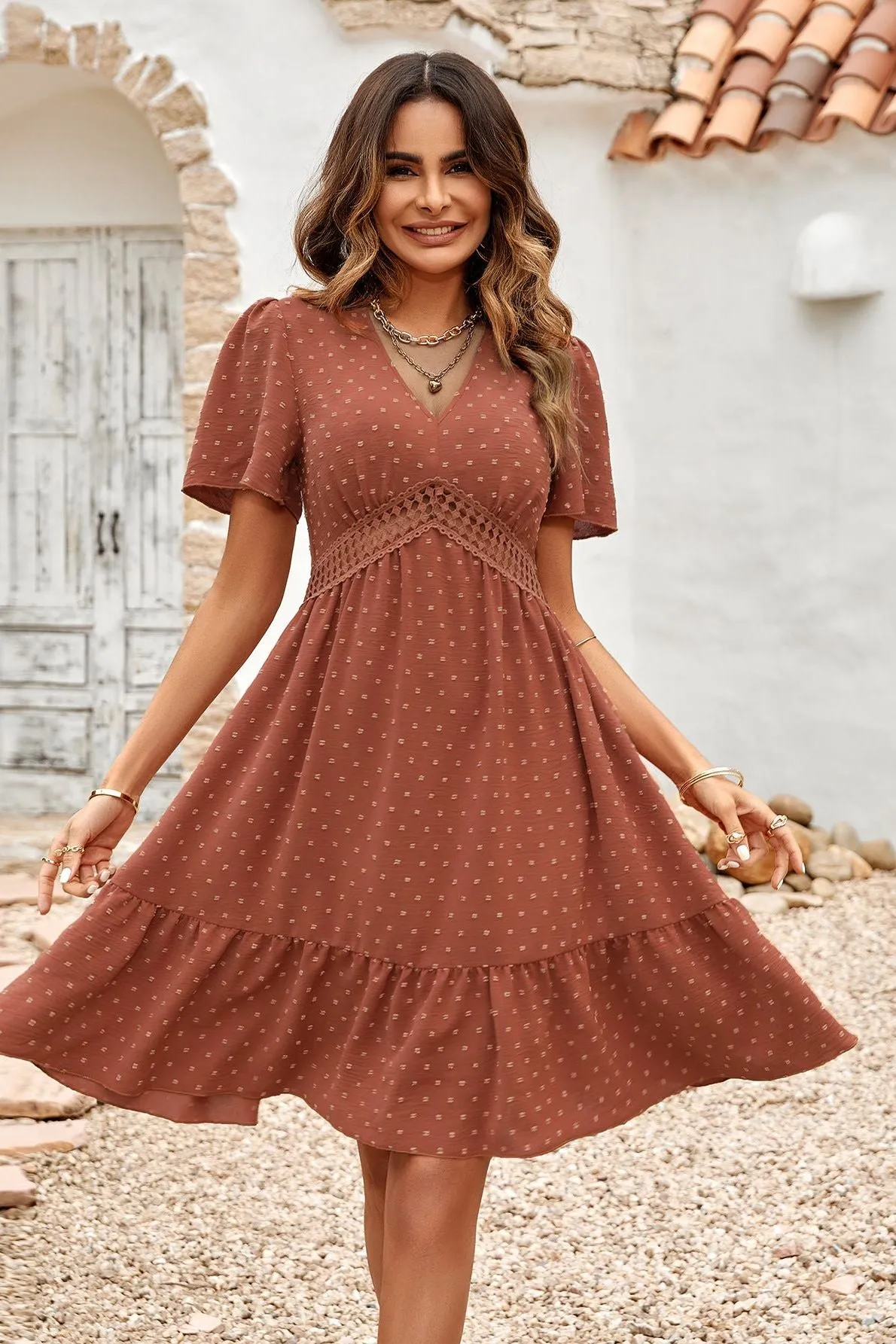 POLKA MIDI DRESS