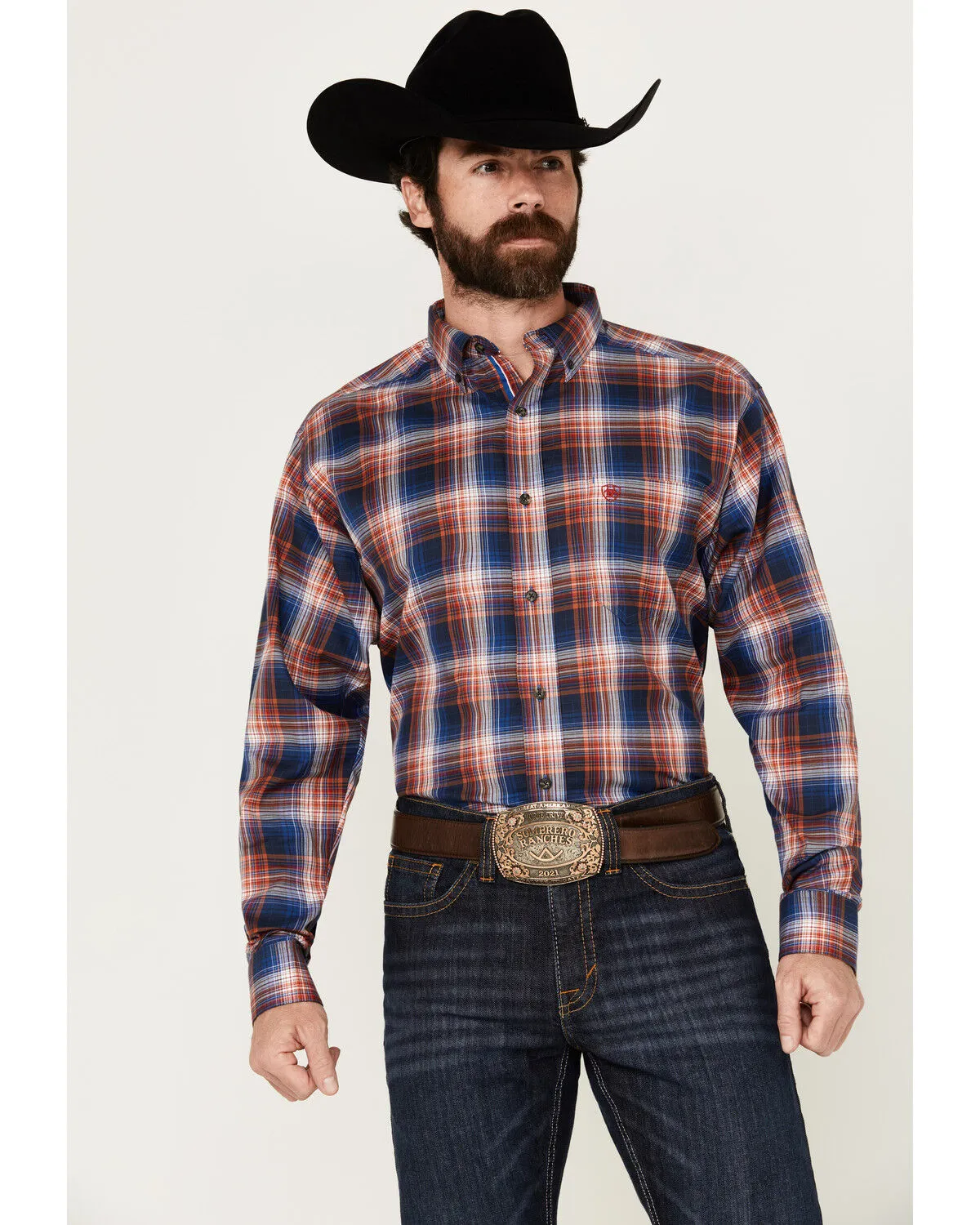 Product Name:  Ariat Men's Boot Barn Exclusive Presly Plaid Print Long Sleeve Button-Down Western Shirt - Tall