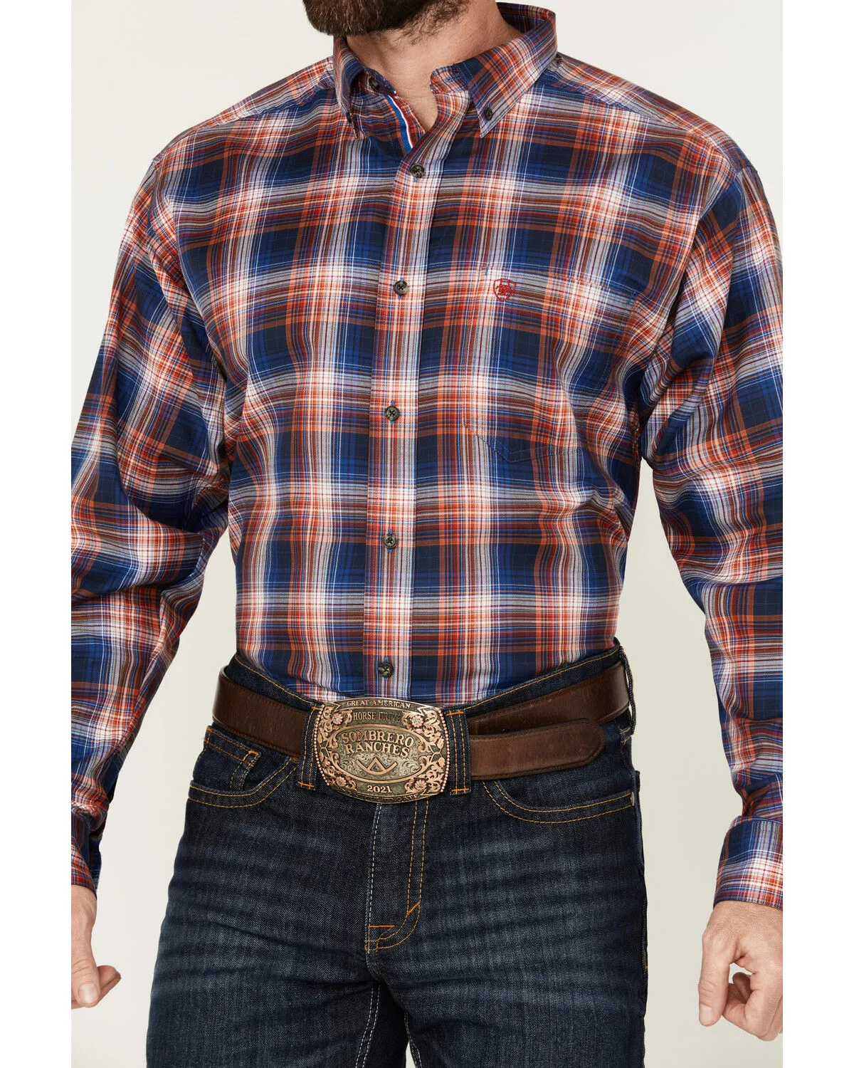 Product Name:  Ariat Men's Boot Barn Exclusive Presly Plaid Print Long Sleeve Button-Down Western Shirt - Tall