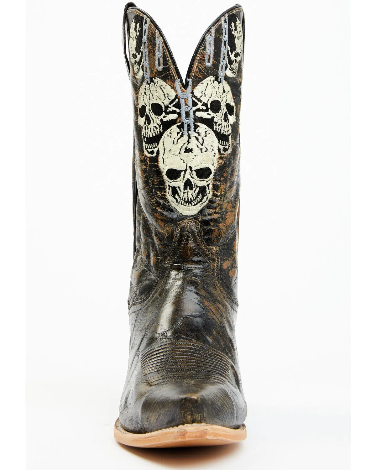 Product Name:  Dan Post Men's 13" Skull Face Tall Western Boot - Snip Toe