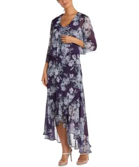 R & M Richards Womens 2PCS Hi-Low Maxi Dress