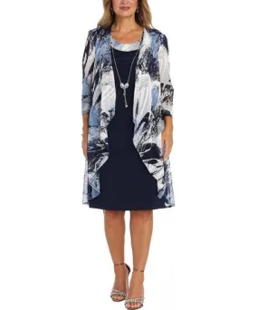 R & M Richards Womens Abstract Print 2 Piece Set Two Piece Dress