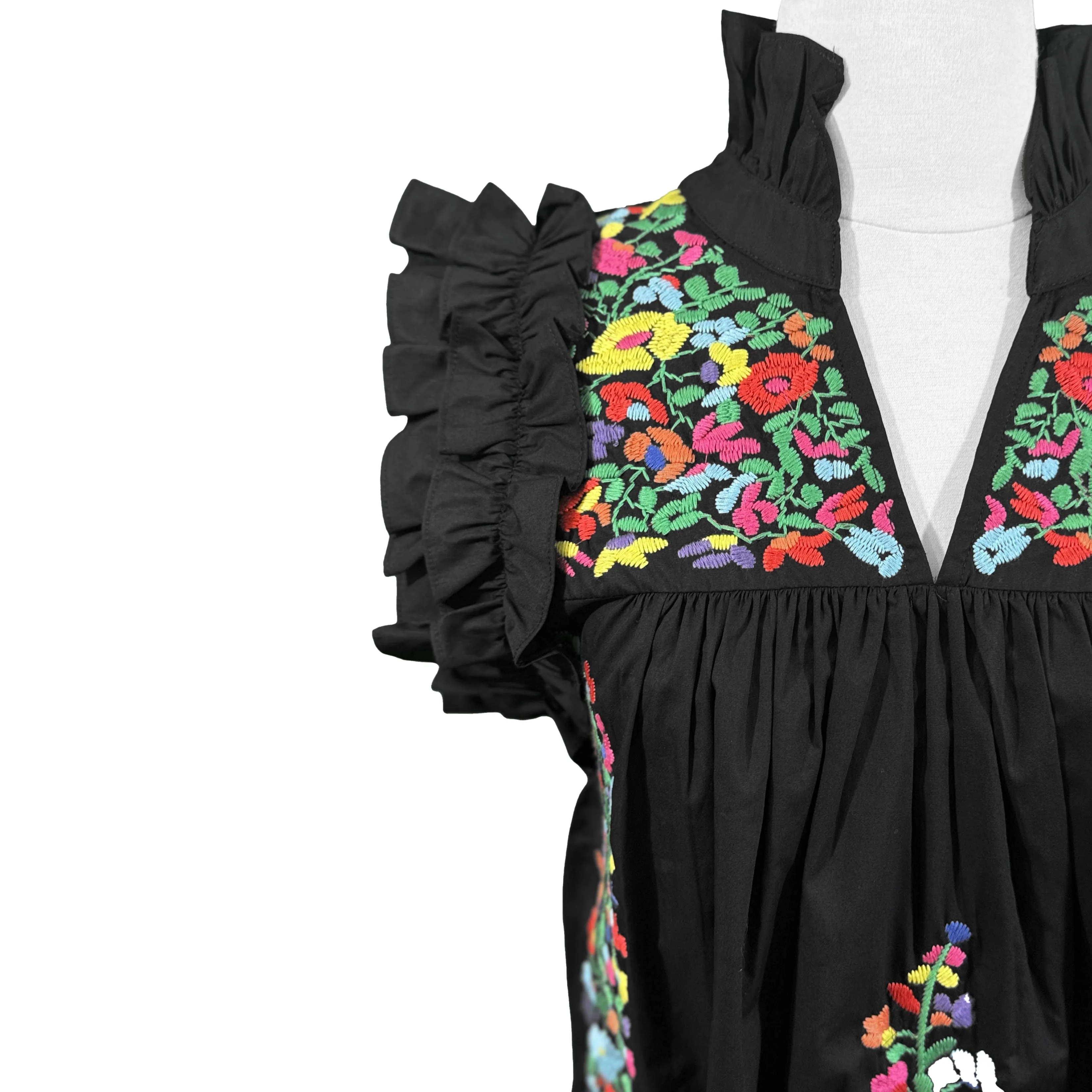 Rainbow Black Hummingbird Blouse