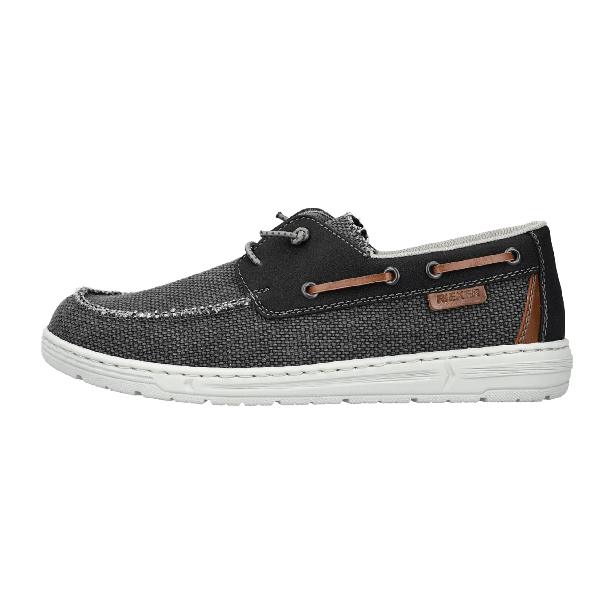 Rieker Men's Black Moccasin Lace-Up Shoes, Comfortable and Stylish