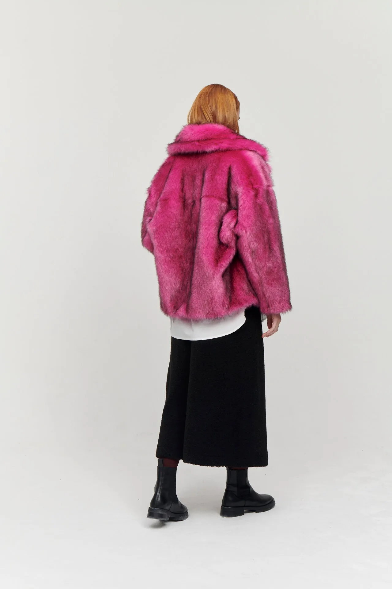 RITA COAT FOX FUR BUBBLEGUM PINK