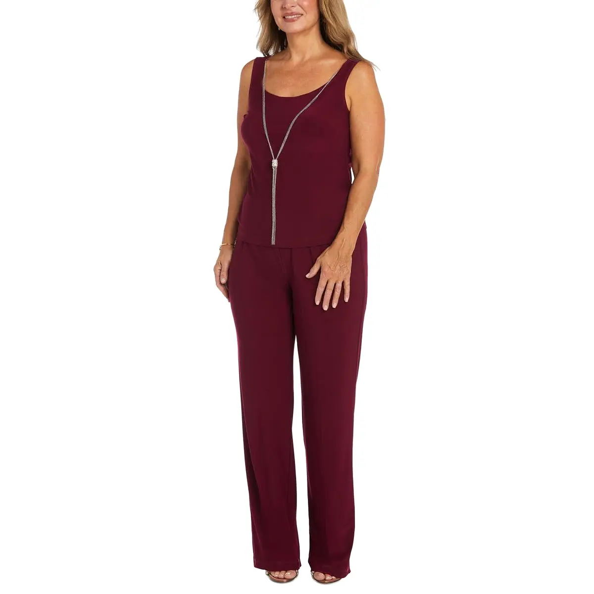 R&M Richards Womens Mesh 4PC Pant Suit