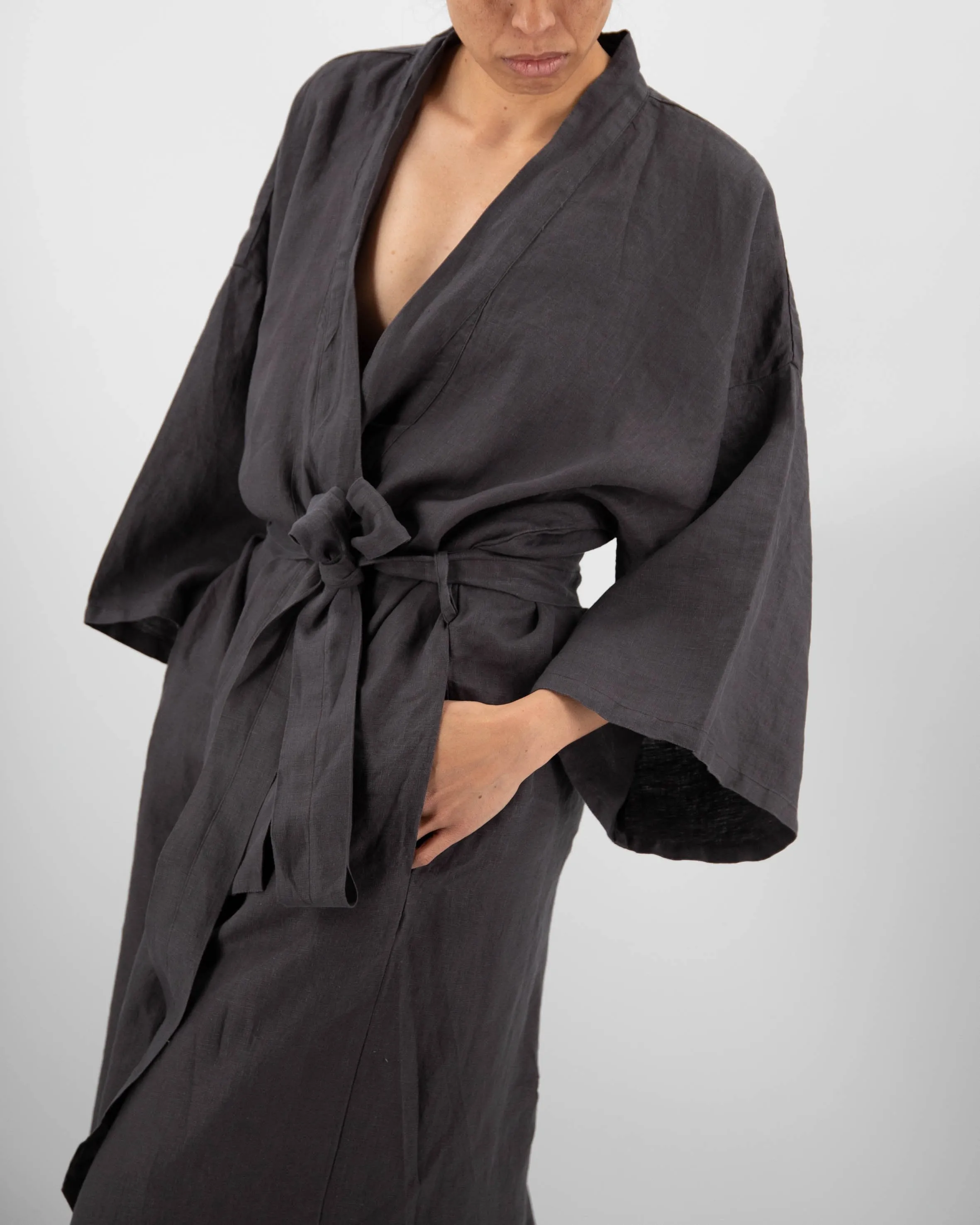 Sai Full-Length Linen Robe