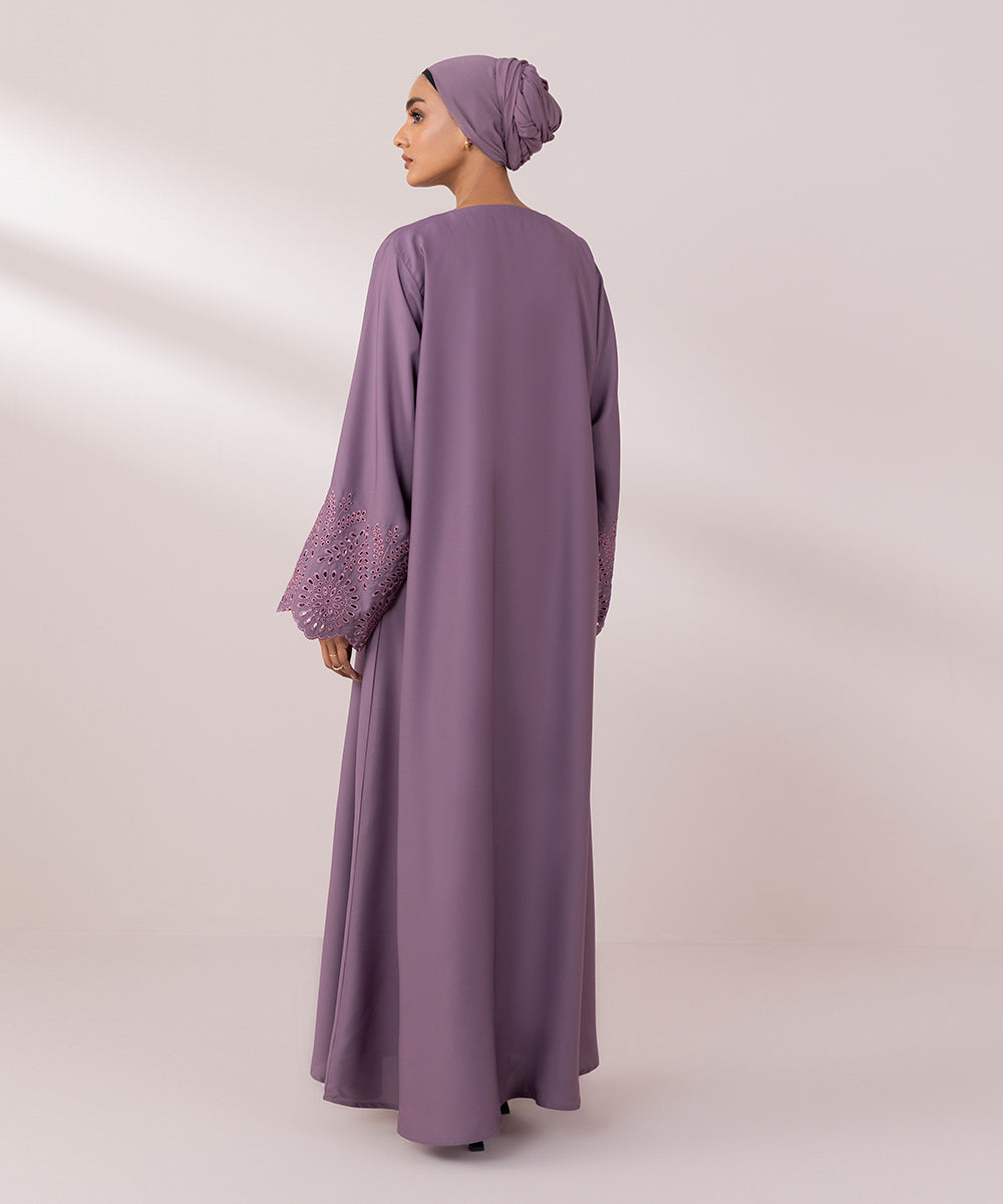 Schiffli Embroidered Abaya Set