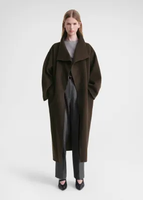 Signature wool cashmere coat chocolate melange