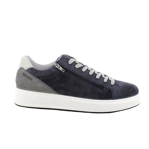 SNEAKERS IGI&CO UOMO SCAMOSCIATO/PELLE BLU 5632311