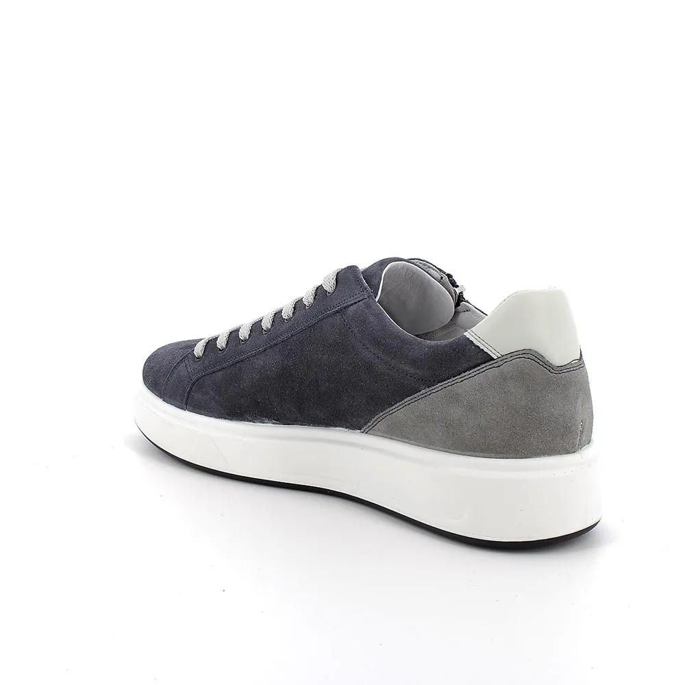 SNEAKERS IGI&CO UOMO SCAMOSCIATO/PELLE BLU 5632311