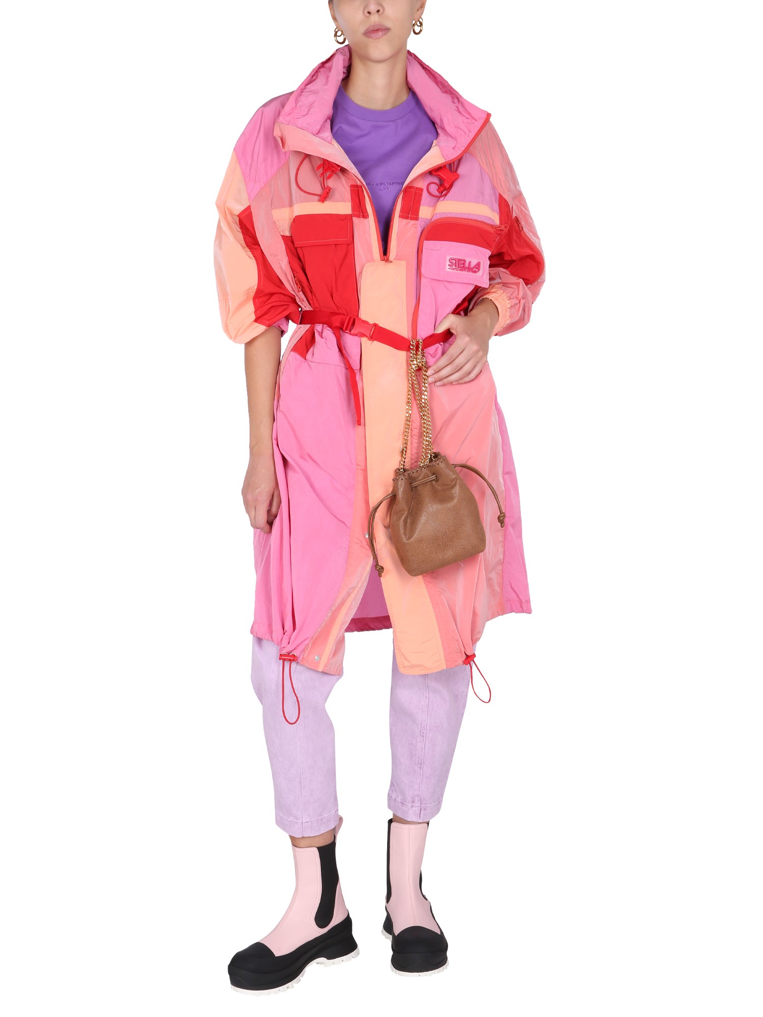 STELLA McCARTNEY    MAIA NYLON PARKA WITH MULTICOLOUR PANEL