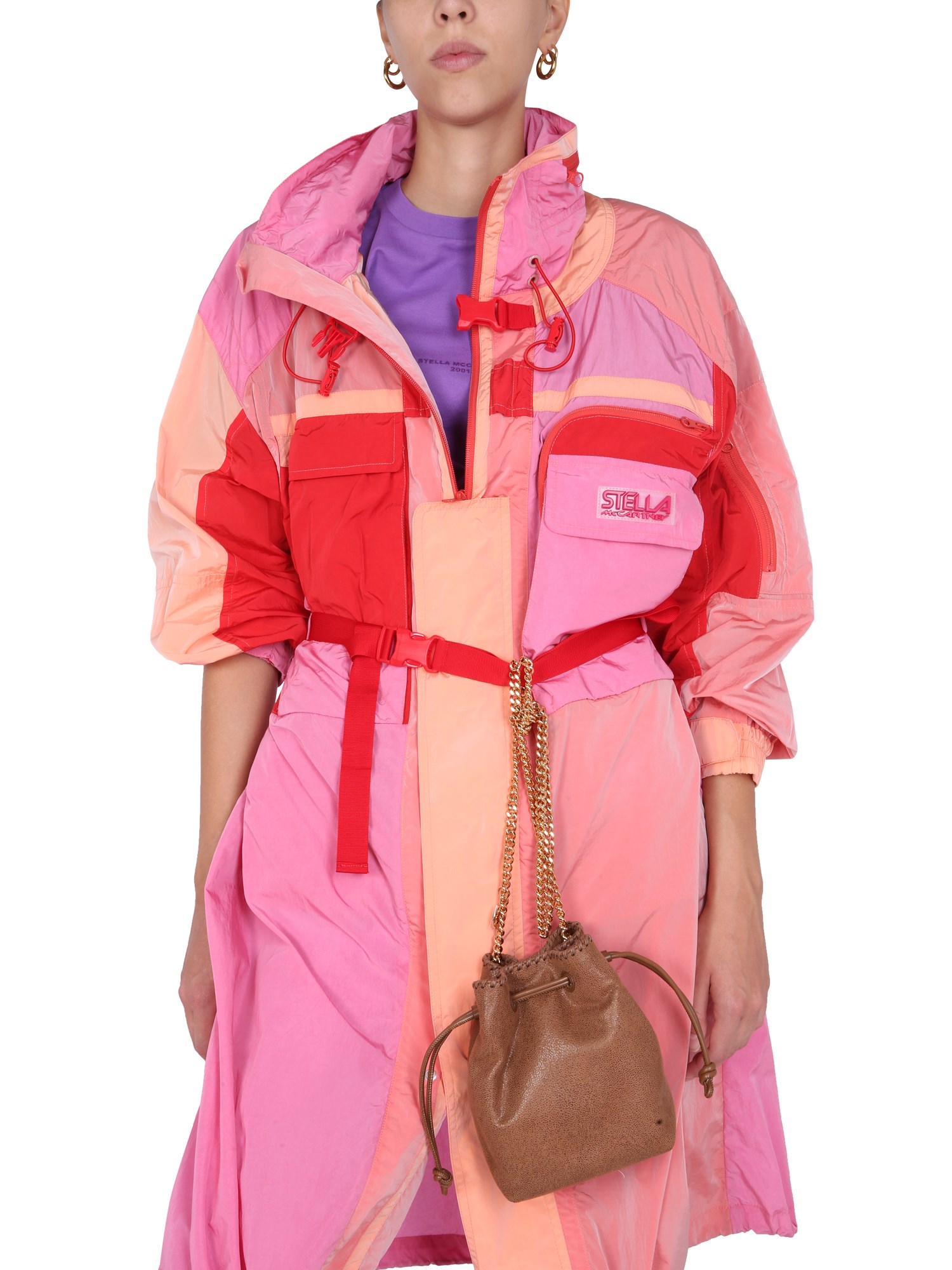 STELLA McCARTNEY    MAIA NYLON PARKA WITH MULTICOLOUR PANEL