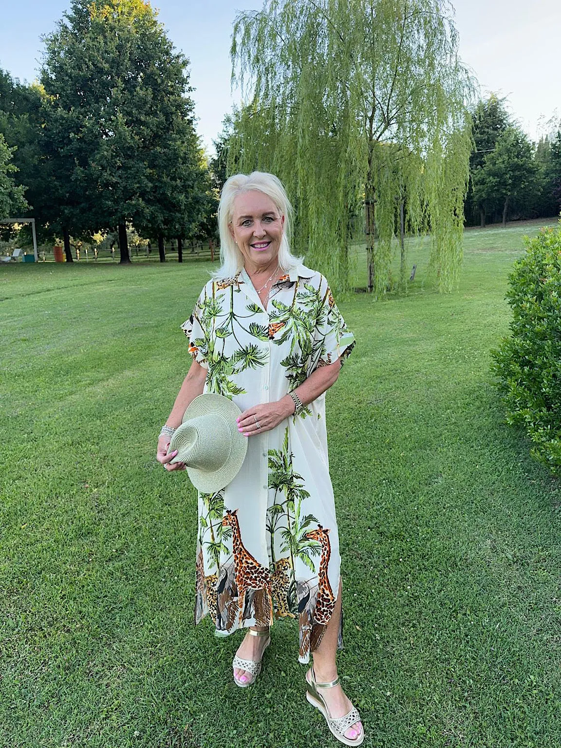 Stone Tropical Shirt Dress Emilia