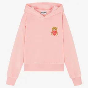 Teen Girls Pink Cotton Teddy Bear Hoodie