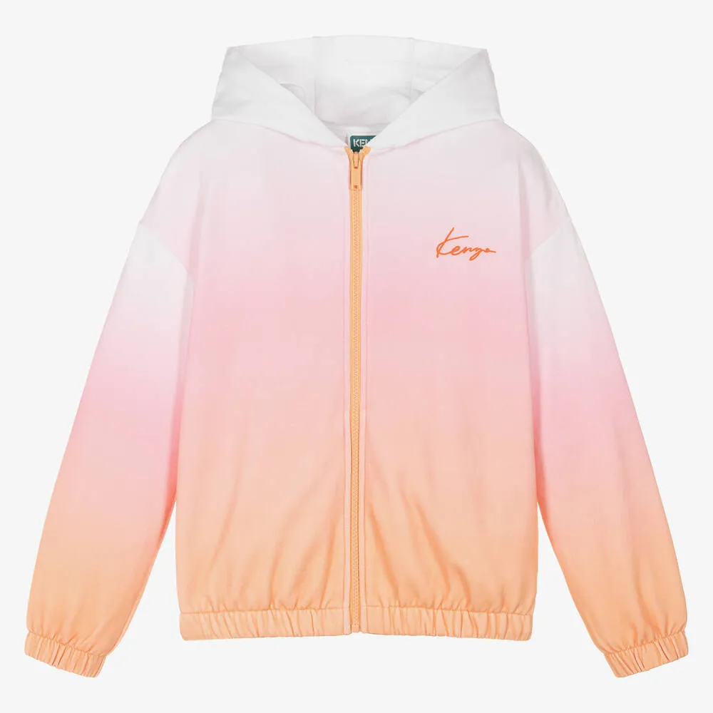 Teen Girls Pink Logo Zip-Up Hoodie 