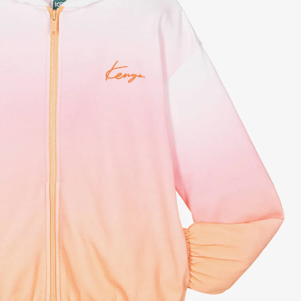 Teen Girls Pink Logo Zip-Up Hoodie 