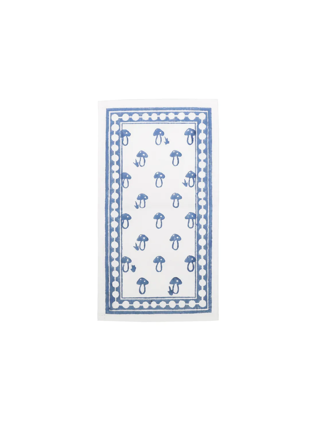 The Classic Block Print Cocktail Napkin, Set of 4 or 6 - Arctic Mushroom / Cotton