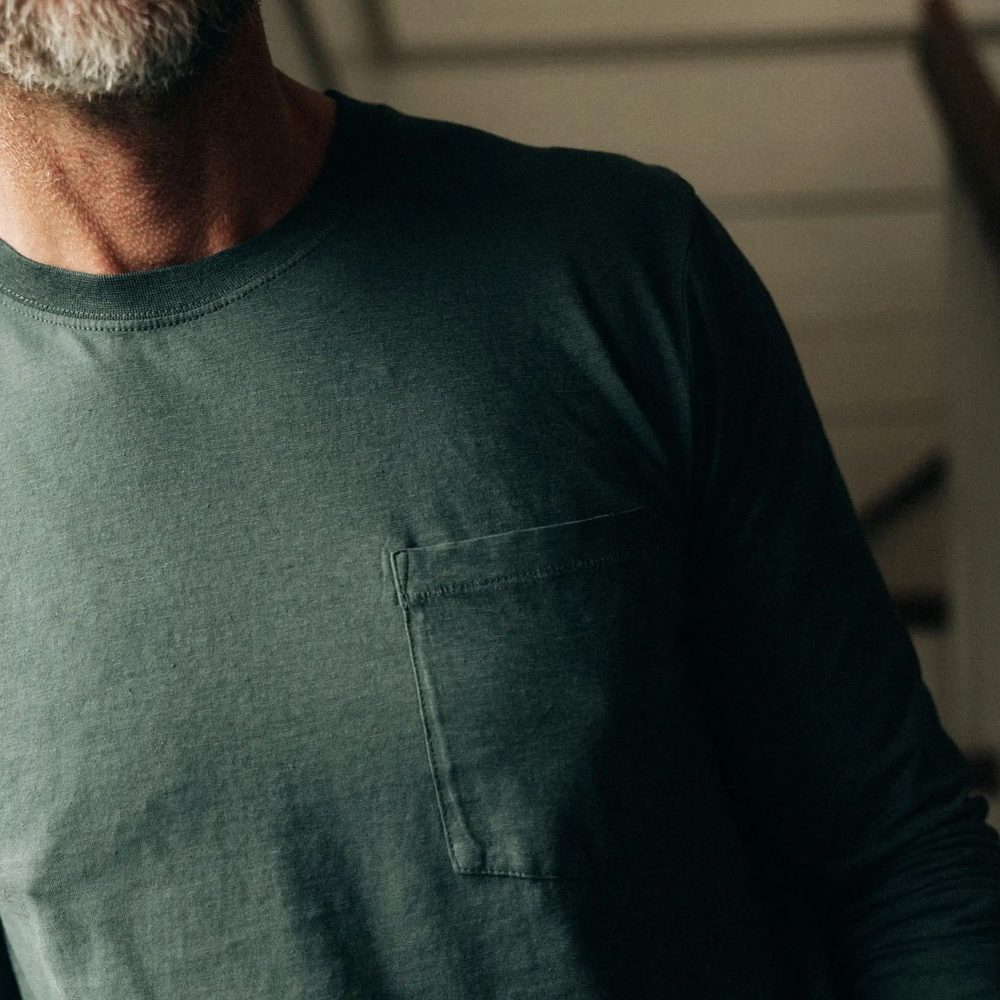 The Cotton Hemp Long Sleeve Tee in Dark Forest