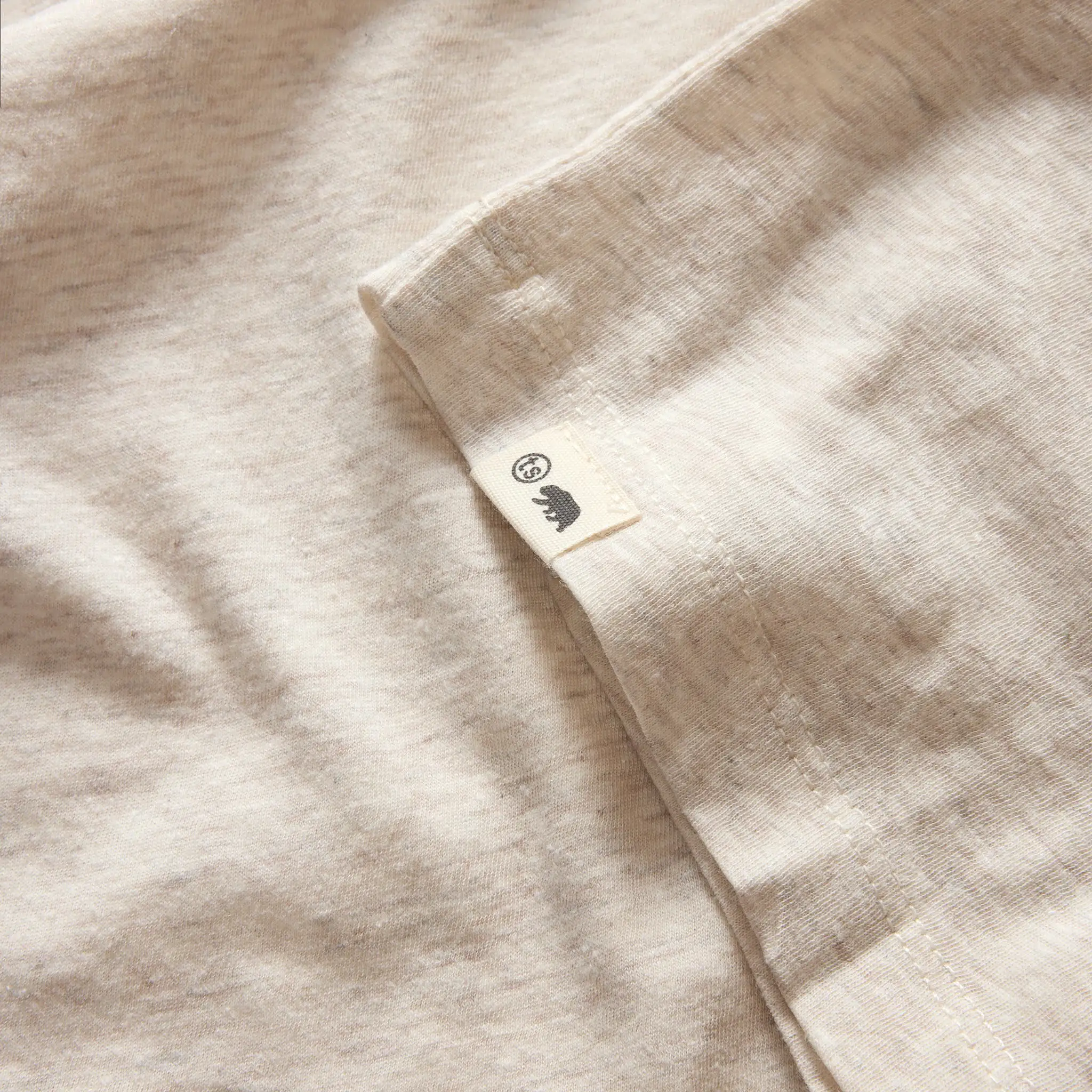 The Cotton Hemp Long Sleeve Tee in Heather Oat