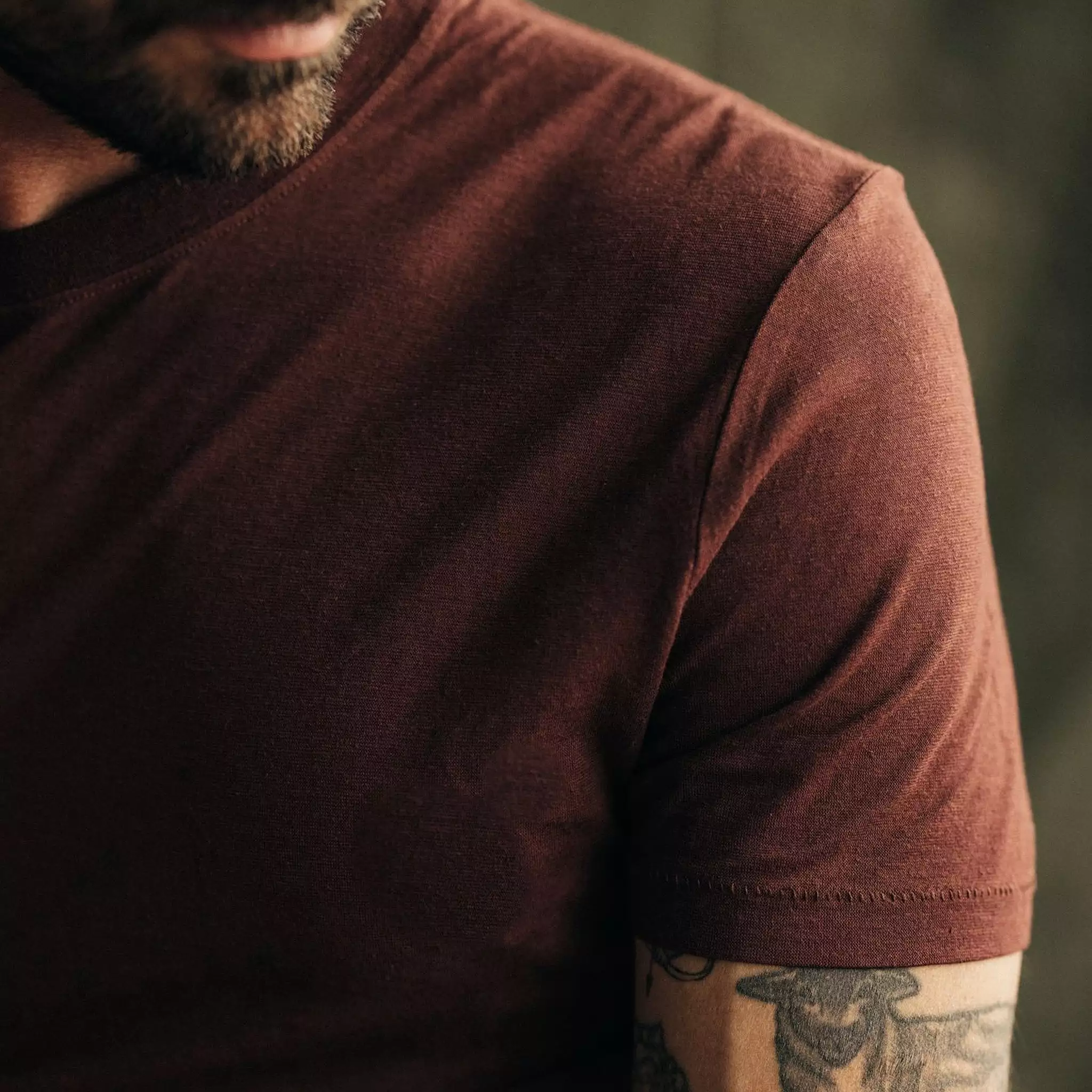 The Cotton Hemp Tee in Black Cherry