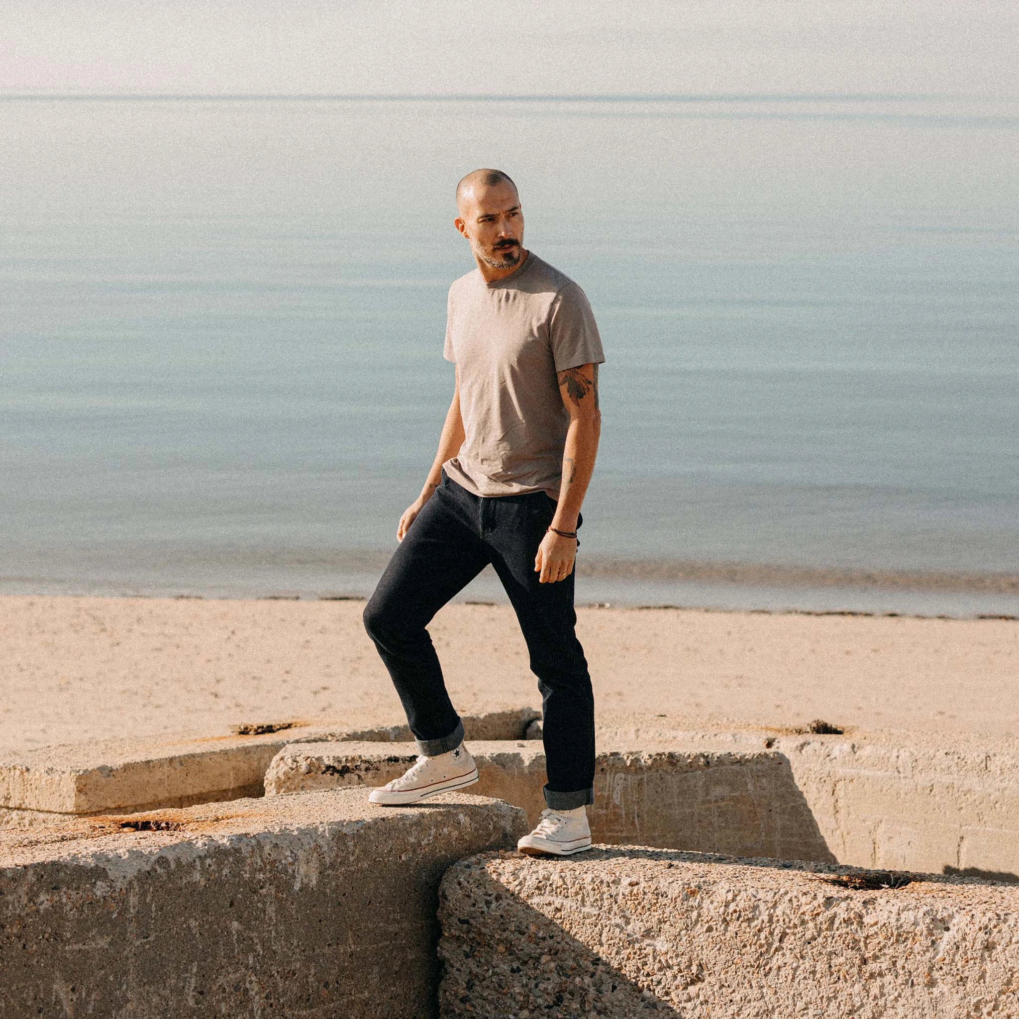 The Cotton Hemp Tee in Steeple Grey