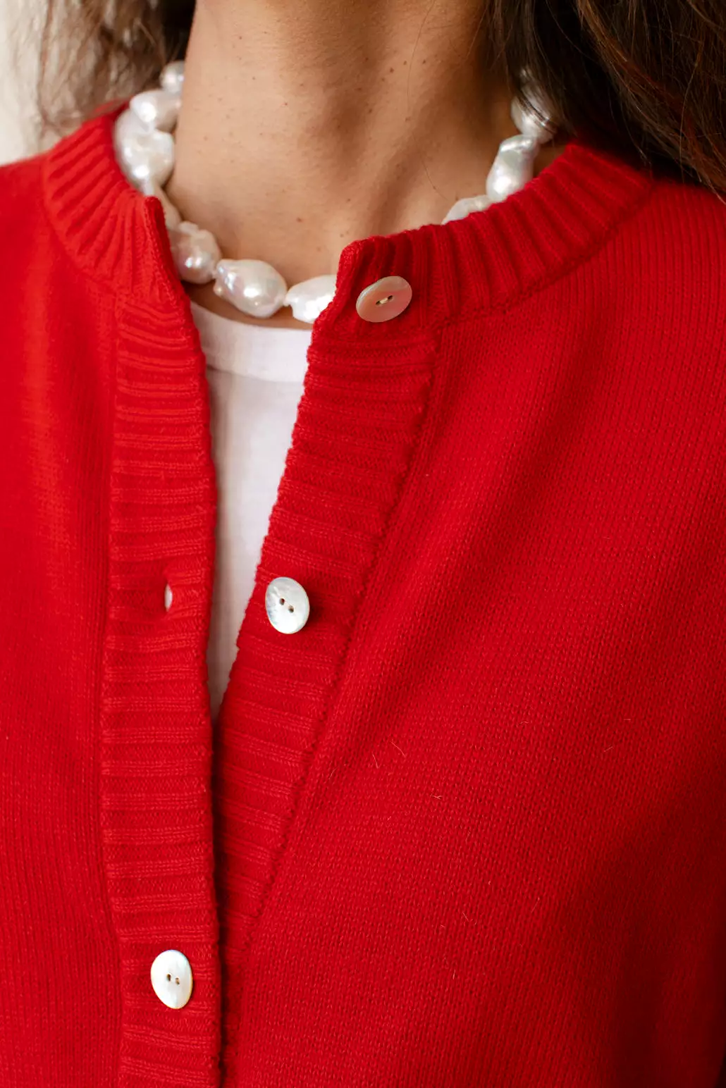 The Cotton Knit Cardigan in Tomato