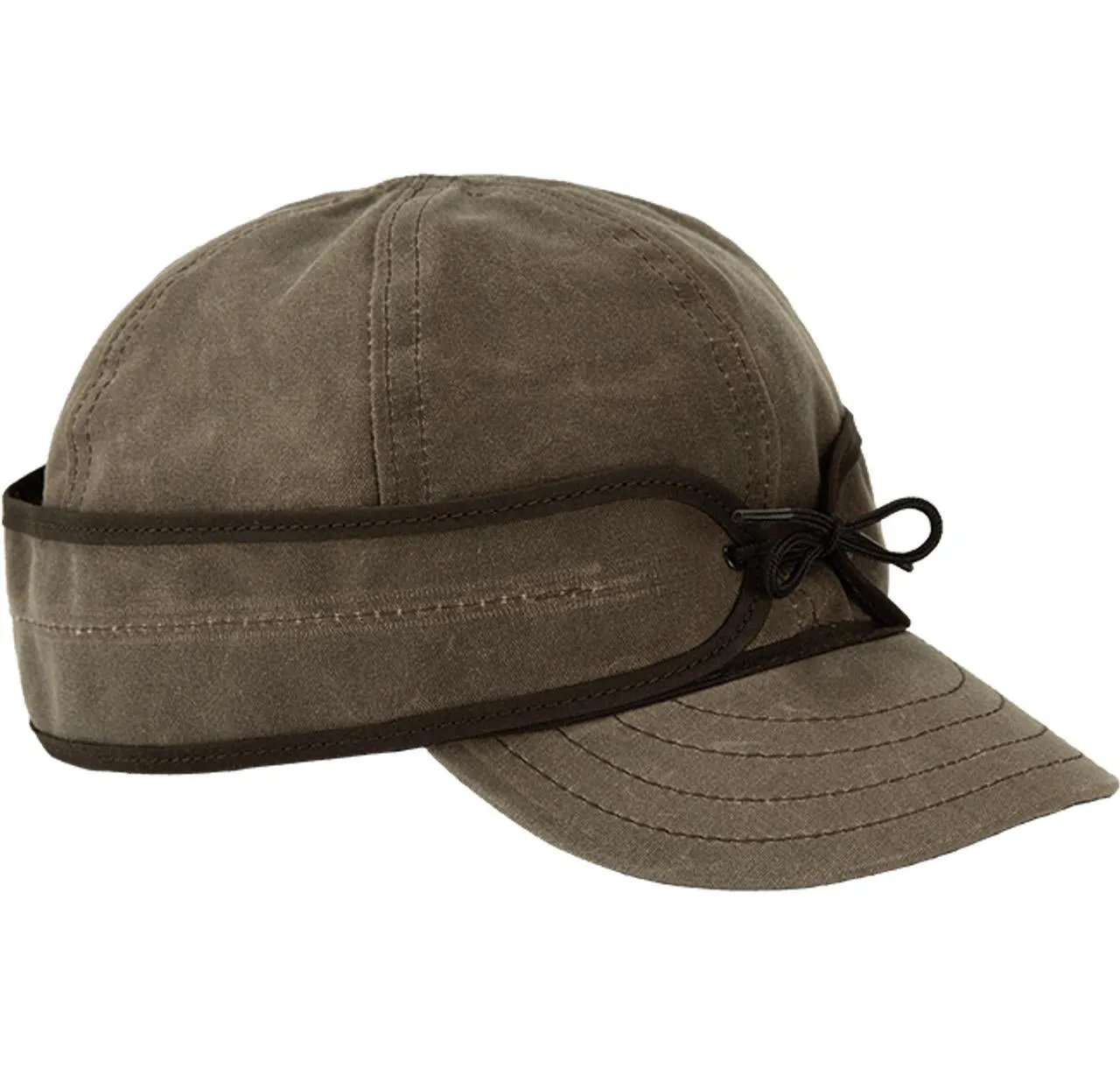 The Insulated Waxed Cotton Cap - Dark Oak