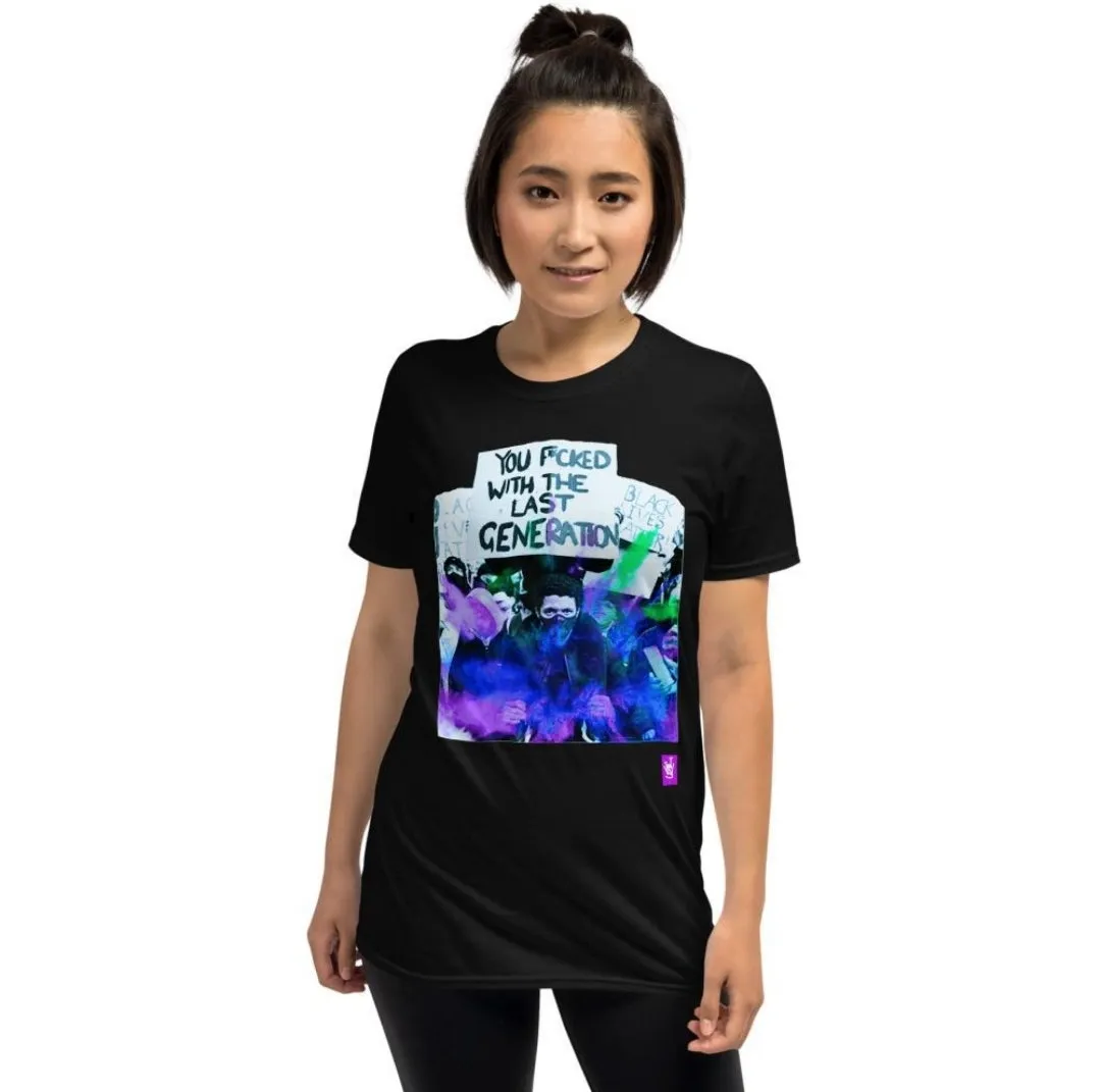 THE LAST GENERATION-COTTON CANDY BLAST Short-Sleeve Unisex Black T-Shirt