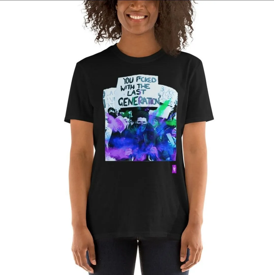 THE LAST GENERATION-COTTON CANDY BLAST Short-Sleeve Unisex Black T-Shirt