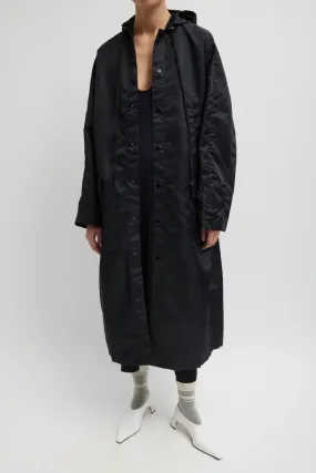 Tibi Eco Nylon Hooded Coat - Midnight Navy