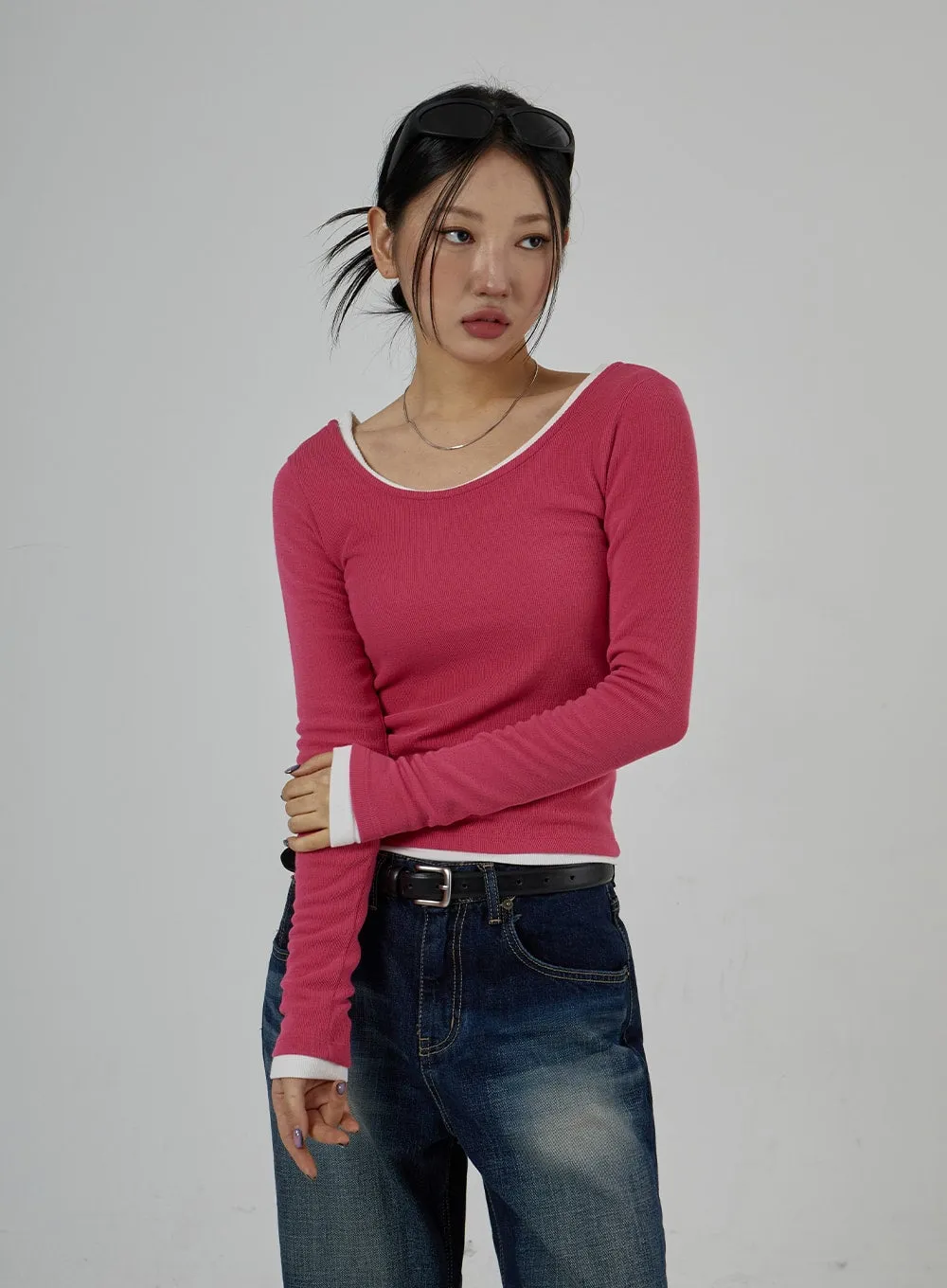 U-Neck Long Sleeve Top CD27